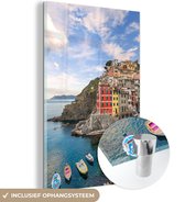 MuchoWow® Glasschilderij 20x30 cm - Schilderij acrylglas - Kleurrijke huizen bij Riomaggiore - Foto op glas - Schilderijen