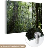MuchoWow® Glasschilderij 120x80 cm - Schilderij acrylglas - Tropisch regenwoud - Foto op glas - Schilderijen