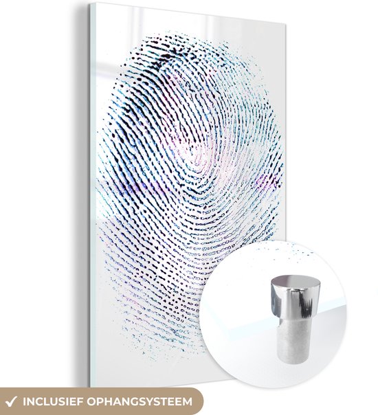 MuchoWow® Peinture sur verre 60x90 cm - Peinture sur verre acrylique - Empreinte digitale colorée - Photo sur verre - Peintures