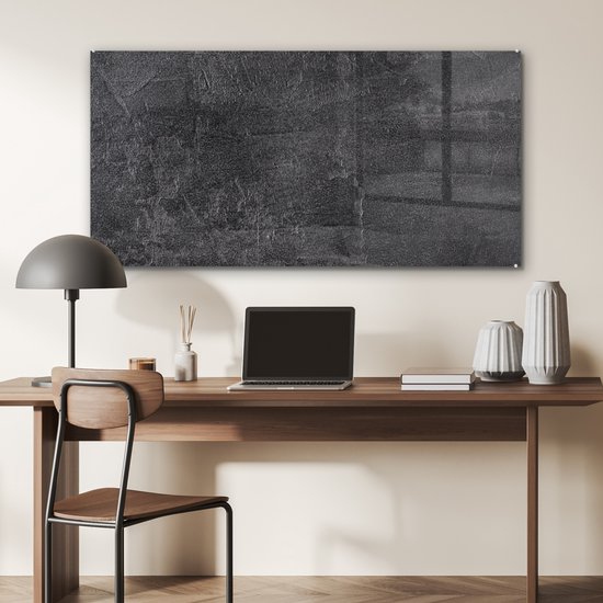 MuchoWow® Peinture sur verre 120x60 cm - Peinture acrylique sur verre - Ardoise - Béton - Natuursteen - Grijs - Industriel - Photo sur verre - Peintures