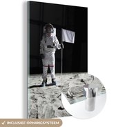 MuchoWow® Peinture sur verre 100x150 cm - Peinture sur verre acrylique - Lune - Espace - Astronaute - Photo sur verre - Peintures