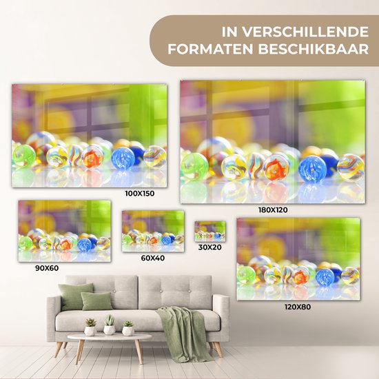 MuchoWow® Peinture sur verre 60x40 cm - Peinture sur verre acrylique - Billes - Glas - Motifs - Photo sur verre - Peintures