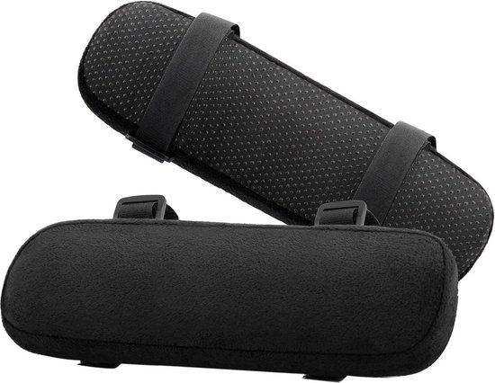 Garneck Chair Armrest Pads - Set Of 2, Black Memory Foam Cushion Covers For Office, Gaming, Dining Chairs