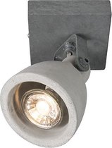 QAZQA creto - Industriele Plafondspot | Spotje | Opbouwspot - 1 lichts - H 165 mm - Grijs - Woonkamer | Slaapkamer | Keuken
