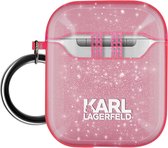 Coque Airpods Gel silicone pailleté Choupette Ikonik Karl Lagerfeld Rose