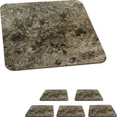 Onderzetters voor glazen - Stenen - Bruin - Leisteen - 10x10 cm - Glasonderzetters - 6 stuks