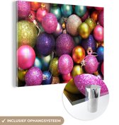 Peinture sur Verre - Gros Plan de Boules de Noël Colorées - 40x30 cm - Peintures sur Verre Peintures - Photo sur Glas