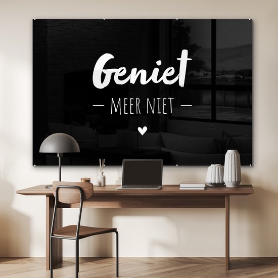 MuchoWow® Peinture sur verre 150x100 cm - Peinture sur verre acrylique - Profitez-en plus - Citations - Profitez - Texte - Photo sur verre - Peintures