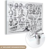 MuchoWow® Peinture sur verre 150x100 cm - Peinture sur verre acrylique - Illustrations de montgolfières - Photo sur verre - Peintures