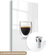 MuchoWow® Glasschilderij 120x180 cm - Schilderij acrylglas - Espresso in glas - Foto op glas - Schilderijen