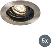 QAZQA rondoo - Moderne Inbouwspot - 1 lichts - Ø 10.4 cm - Staal -  Woonkamer | Slaapkamer | Keuken