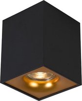 QAZQA quba - Moderne Plafondspot | Spotje | Opbouwspot - 1 lichts - L 85 mm - Zwart -  Woonkamer | Slaapkamer | Keuken