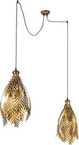 QAZQA Vintage hanglamp goud 2-lichts - Botanica