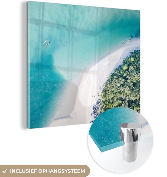MuchoWow® Glasschilderij 50x50 cm - Schilderij acrylglas - Zee - Zon - Australië - Foto op glas - Schilderijen