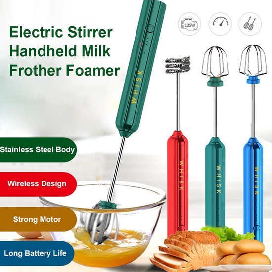 Zulay Kitchen Powerful Milk Frother - Ultra Fast Hand Mixer - Electric Whisk Foam Maker for Coffee, Slats, Cappuccino, Frappe, Matcha, Hot Chocolate