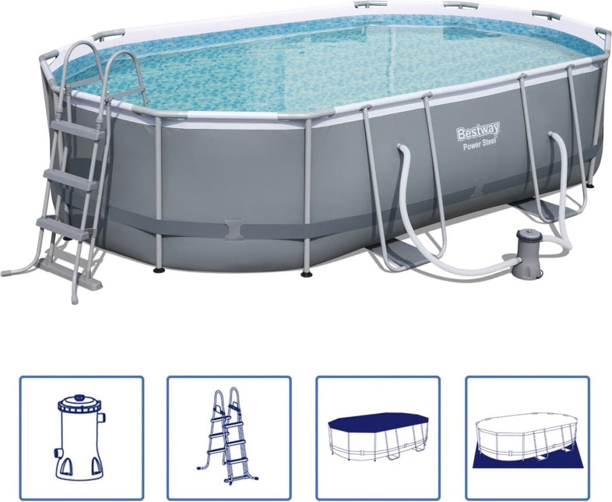 Bestway Power Steel kit piscine ovale 488x305x107 cm 56448