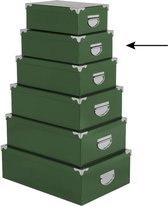 5Five Opbergdoos/box - groen - L32 x B21.5 x H12 cm - Stevig karton - Greenbox
