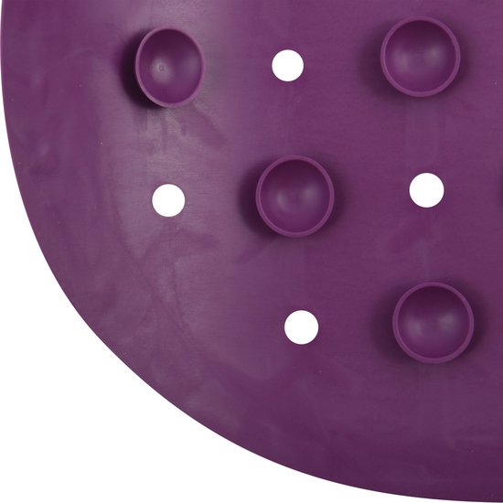 MSV Tapis antidérapant Douche/baignoire salle de bain - caoutchouc - violet - 36 x 97 cm - avec ventouses - format extra long
