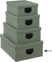 5Five Opbergdoos/box - groen - L39 x B30 x H16 cm - Stevig karton - Industrialbox