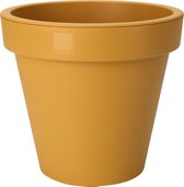 Pro Garden Cache-pot/pot de fleurs Botanic - Jardin extérieur - plastique - jaune ocre - Dia 40 cm - rond