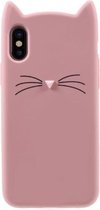 GadgetBay Flexibel kitten hoesje schattig kat case iPhone XS Max - Roze