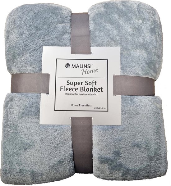 Malinsi Fleece Deken - Zilver Grijs - Dekentje - Plaid - 200 x 230 -  Fleecedeken bed... | bol