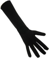 Gants stretch noir en nylon de luxe taille XS = 32 cm