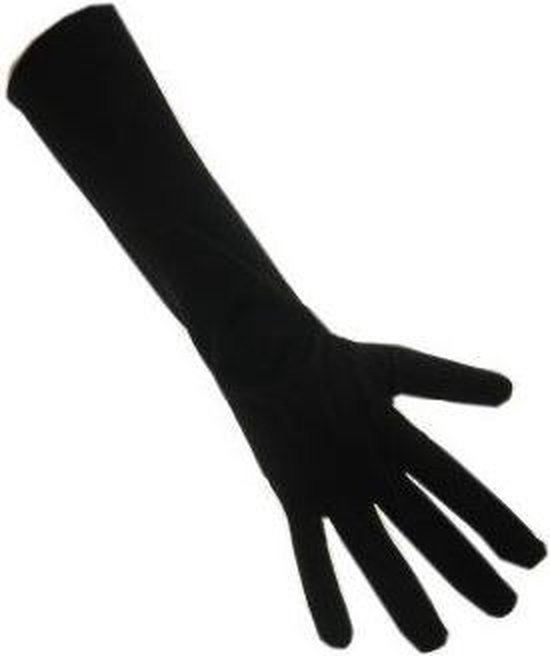 Soepel Hijsen onstabiel Handschoenen stretch zwart luxe nylon mt XS = 32 cm | bol.com