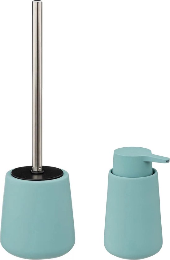 5Five WC/toiletborstel in houder ijsblauw polyresin met