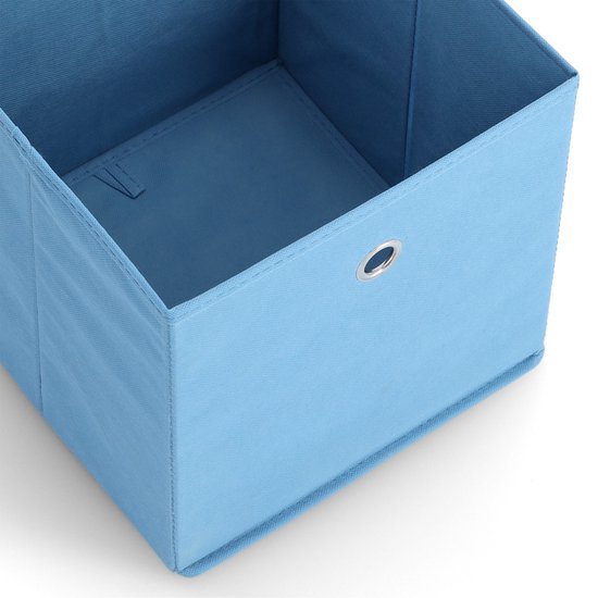 Panier de rangement/panier d'armoire Zeller - 4x - 22 litres - bleu - 28 x 28 x 28 cm