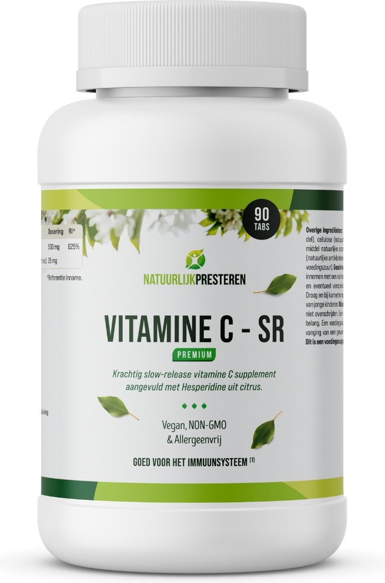 Goedkoopste Vitamine C - 500 mg Slow Release Tabletten - Met Antioxidant Hesperidine uit Citrus - 90 tabs