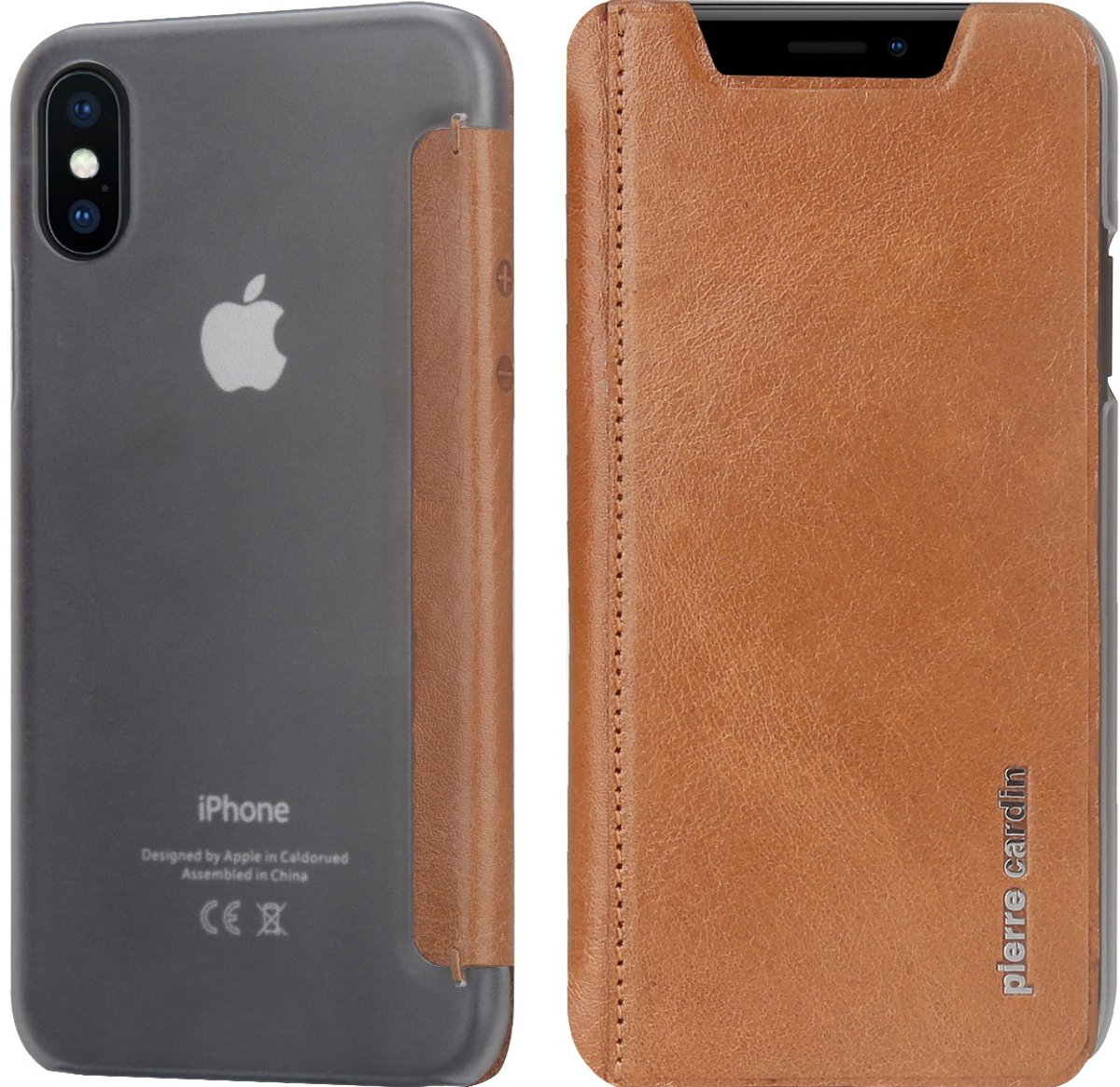 iPhone Xs/X hoesje - Pierre Cardin - Bruin - Leer