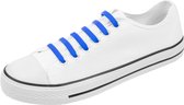 Blauwe platte elastische veters | veters zonder strikken | voor 1 paar schoenen