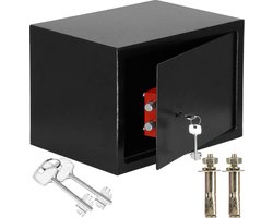 Springos Kluis - Sleutelkluis - Kluisje met Sleutel - 31 x 20 x 20 cm - Zwart