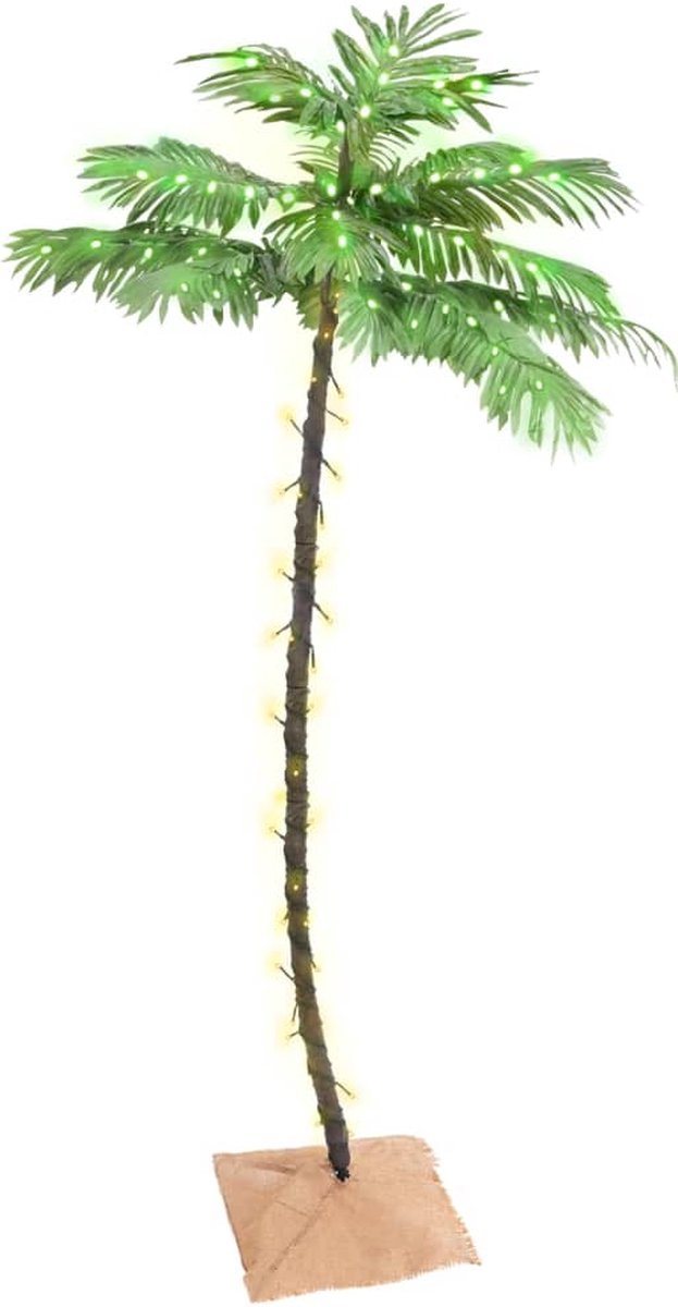 Bol.com vidaXL - Palmboom - LED - 96 - LED's - warmwit - 180 - cm aanbieding