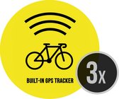 Sticker vélo | "Traqueur GPS intégré" | ⌀ 4,5cm | 3 pièces | Vélo de course | vélo de course | Anti-vol | Décourager les voleurs | Autocollants ronds | Frappant | Jaune | Résistant aux intempéries | Velo | Sécurité | Vélo