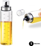 Olijfolie fles 500ML – Oliefles glas met schenktuit – Anti-drup - Incl. deksel