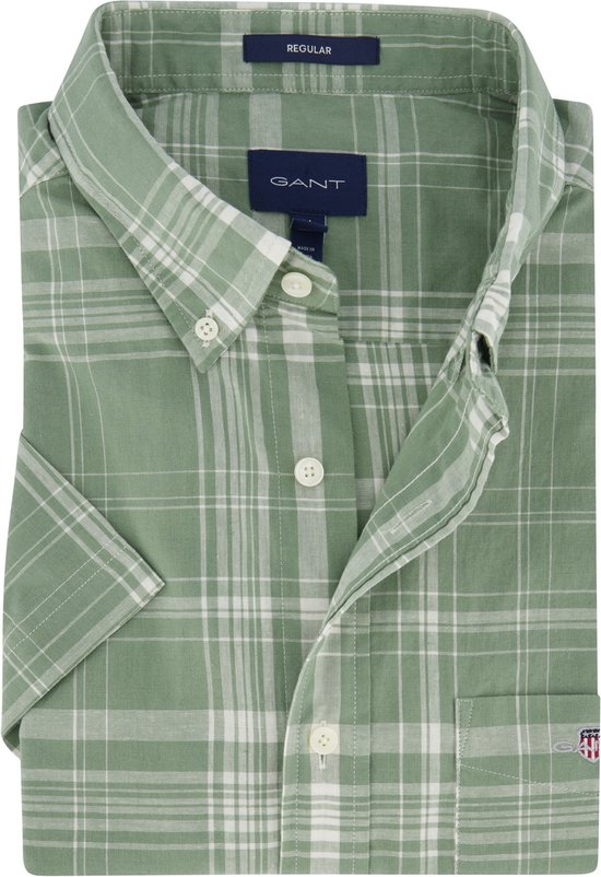 Gant casual overhemd korte mouw groen | bol.com