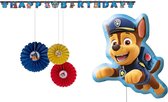 Paw Patrol - Chase - Décoration de fête - Fête d'enfants - Anniversaire - Soirée à thème - Fête - Guirlande - Décoration à suspendre en éventail - Ballon aluminium.