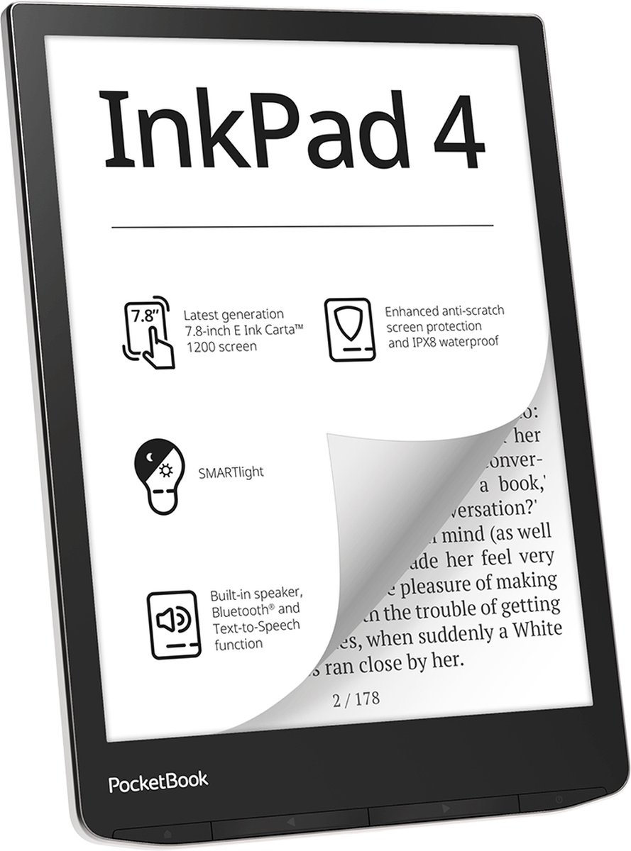 PocketBook Inkpad 4 E-reader met Tekst-naar-Spraak - PocketBook - €269,00