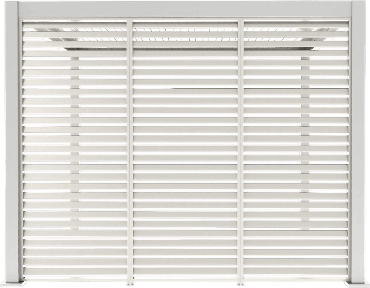 Mirador Louvre Shutter Paneel 4M voor Mirador terrasoverkapping - 123,5 x 238.25 cm - Wit - Aluminium - Biedt meer privacy en schaduw onder uw overkapping