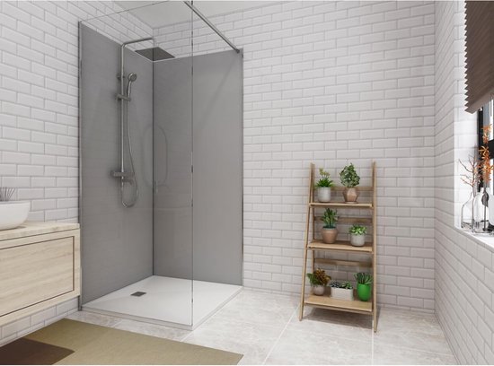 Shower & Design Set van twee douchewandpanelen inclusief profielen - 2x L90cm x H210 cm L 90 cm x H 210 cm x D 90 cm