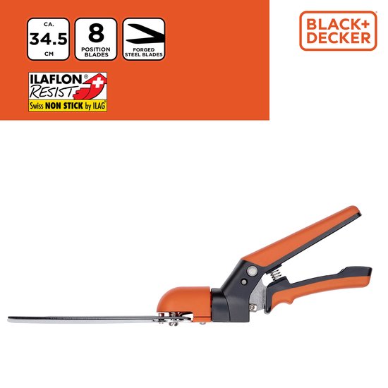 BLACK+DECKER Grasschaar - Grastrimmer 34,5CM - Anti-Kleef Snijbladen - Ilaflon Resist en Swiss Non-Stick - Gesmeden Stalen Blad - Zwart/Oranje van Merkloos	 — afbeelding 4