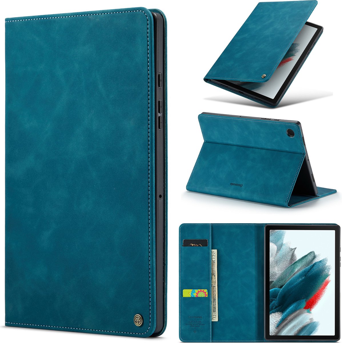 Casemania Hoes Geschikt voor Samsung Galaxy Tab S7 FE & Tab S7 Plus 12.4 inch (2021) Emerald Green - Book Case met Magneetsluiting