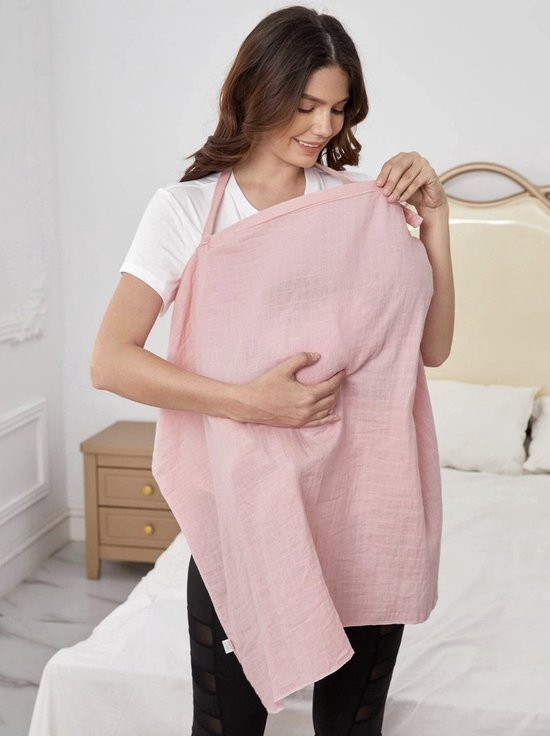 Borstvoedingsdoek - MEWAVE© | Borstvoedingsdoek | roze | 75x90cm | voedingsdoek met zicht op baby