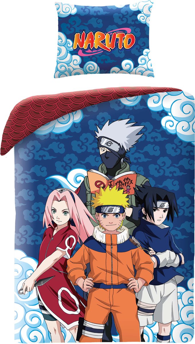 Naruto Dekbedovertrek, Sasuke Sakura Kakashi - 140 x 200 - Katoen
