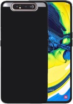 Smartphonica Siliconen hoesje voor Samsung Galaxy A80 case met zachte binnenkant - Zwart / Back Cover geschikt voor Samsung Galaxy A80