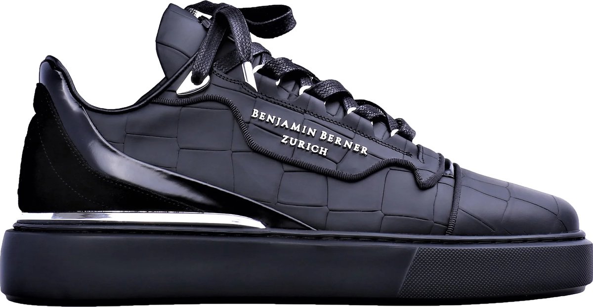 Benjamin Berner - Crocodile Sneaker - Zwart - Heren - 40
