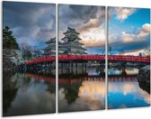 Pont de peinture sur verre | Rouge, bleu, gris | 120x80cm 3 Liège | Tirage photo sur verre |  F005995