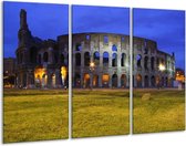 Glasschilderij Rome - Blauw, Grijs, Groen - 120x80cm 3Luik - Foto Op Glas - Geen Acrylglas Schilderij - GroepArt 6000+ Glas Art Collectie - Maatwerk Mogelijk